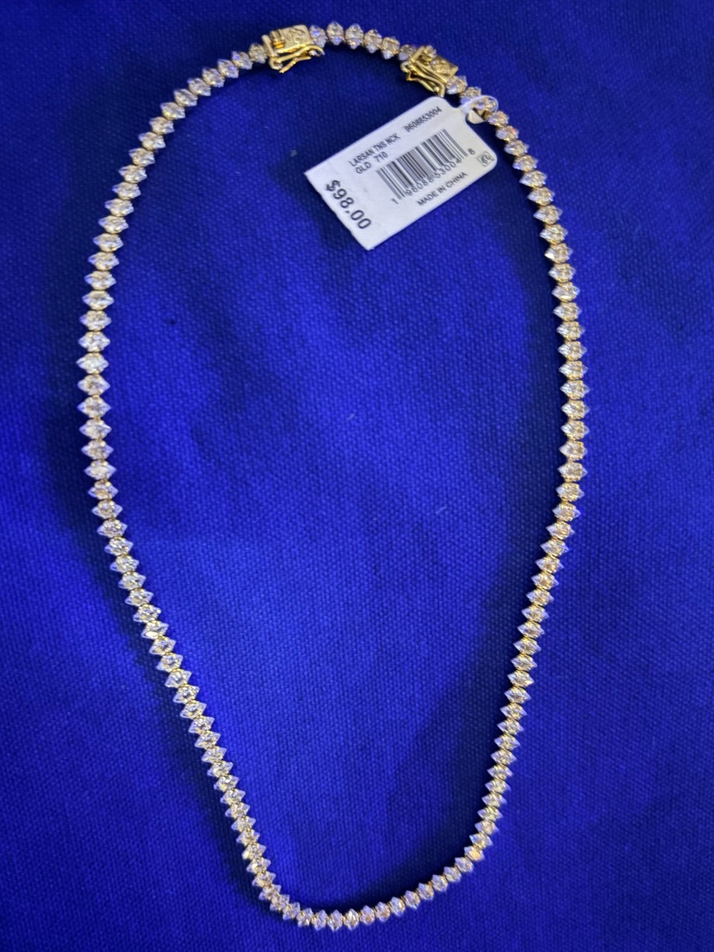 Gold-Tone Crystal Tennis Necklace